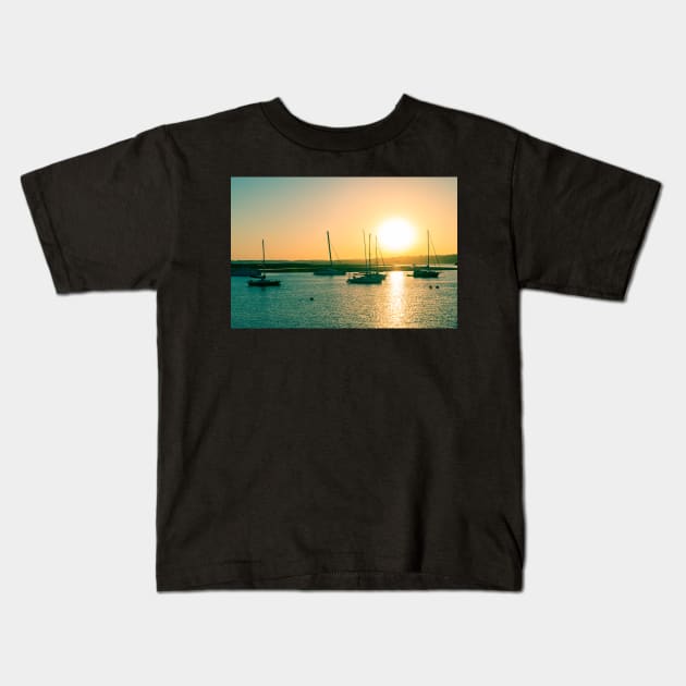 Sunset in Alvor Kids T-Shirt by homydesign